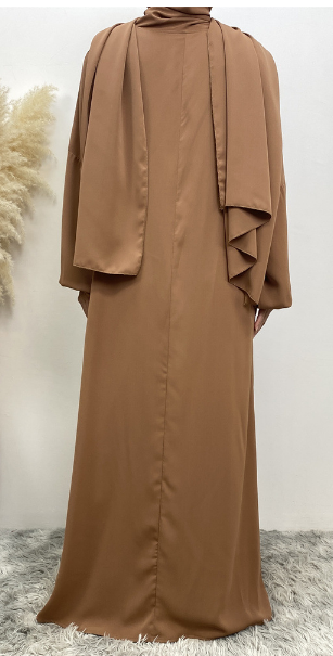 Dubai Style Nida Abaya Dress with Hijab Attached(Multi Colors)