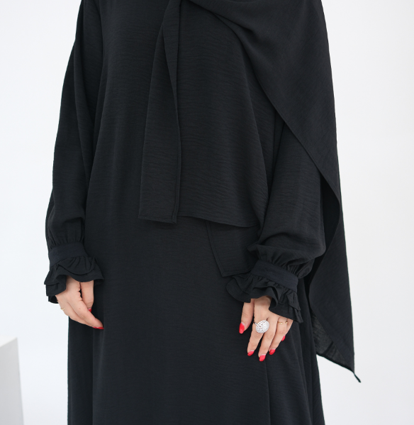 Turkish Style Crepe Abaya Dress with Hijab Attached(Multi Colors)