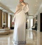 Turkish Style Embroidered Crepe Dresses with Flared Sleeves(Multi Colors)