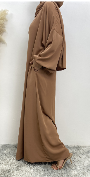 Dubai Style Nida Abaya Dress with Hijab Attached(Multi Colors)