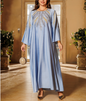 Embroidered Rhinestone Abaya Dress(Multi Colors)