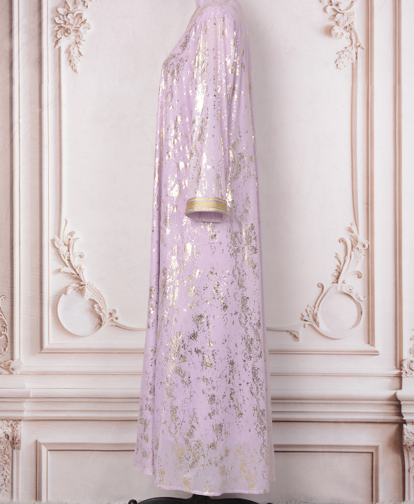Dubai Style Purple Caftan Abaya Dress