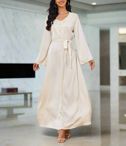 Dubai Style Beaded Abaya Dress(Multi Colors)