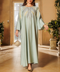 Embroidered Rhinestone Abaya Dress(Multi Colors)