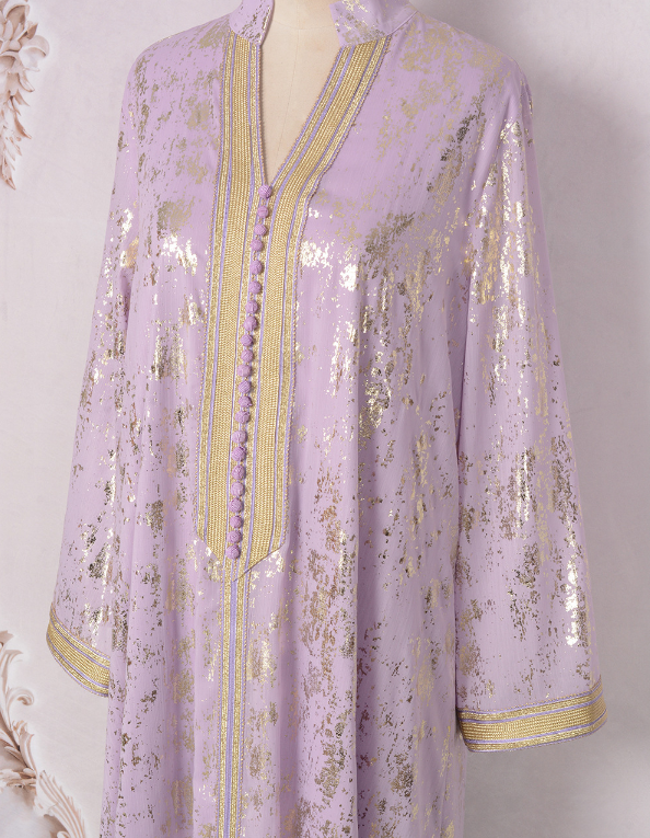 Dubai Style Purple Caftan Abaya Dress
