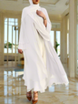 Chiffon Layered Open Abaya with Sash(Multi Colors)