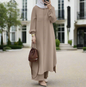 Long Tunic Button Down Pant Suits(Multi Colors)