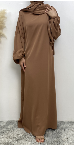 Dubai Style Nida Abaya Dress with Hijab Attached(Multi Colors)