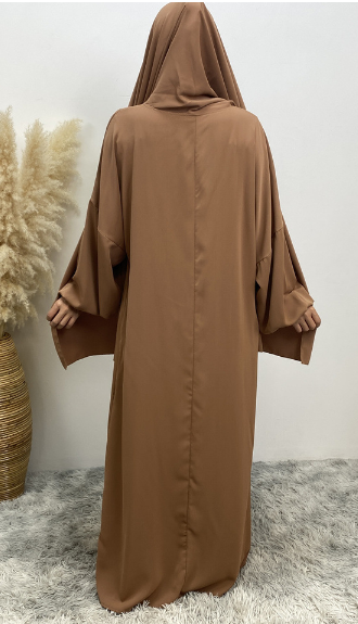 Dubai Style Nida Abaya Dress with Hijab Attached(Multi Colors)