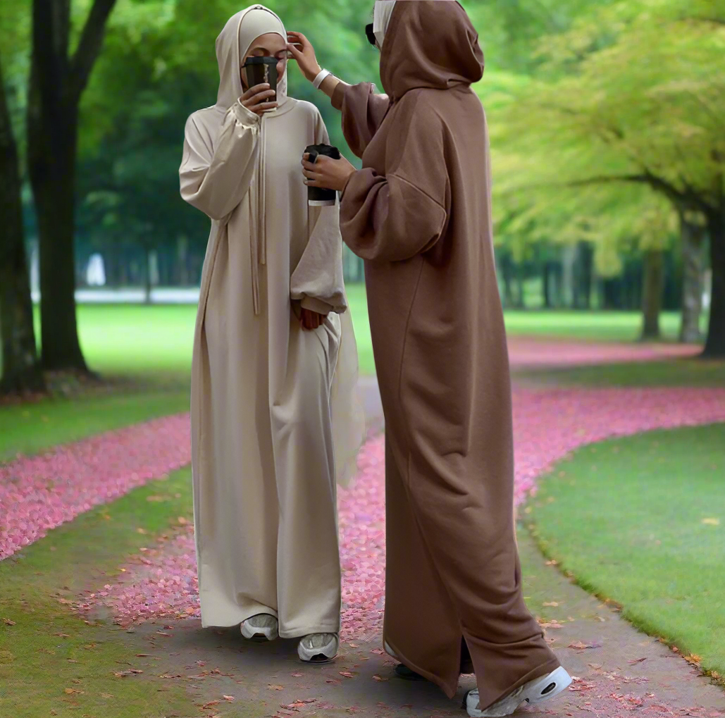Turkish Style Hoodie Dress Abayas(Multi Colors)