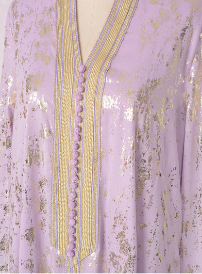 Dubai Style Purple Caftan Abaya Dress