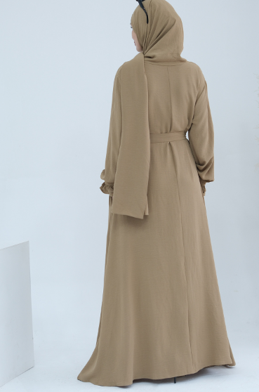 Turkish Style Crepe Abaya Dress with Hijab Attached(Multi Colors)