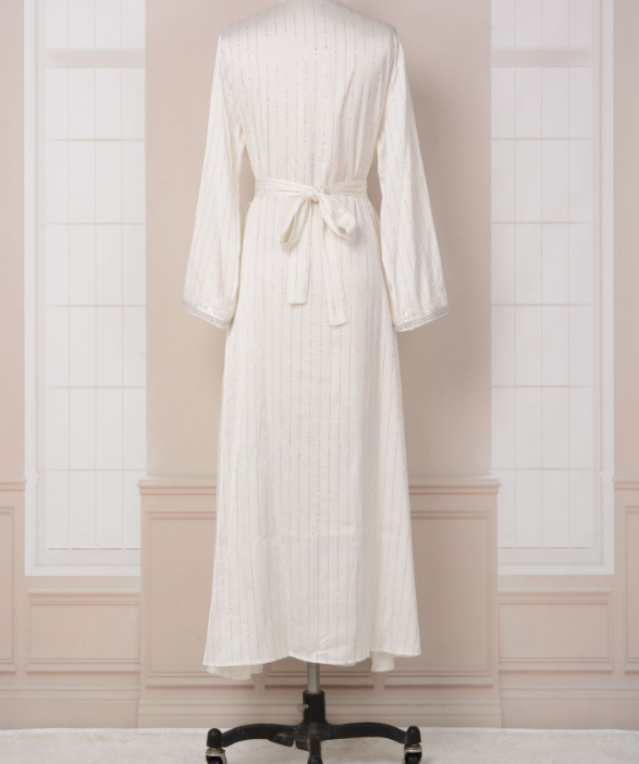 Dubai Style Diamond V-neck Caftan Abaya Dress(Multi Colors)