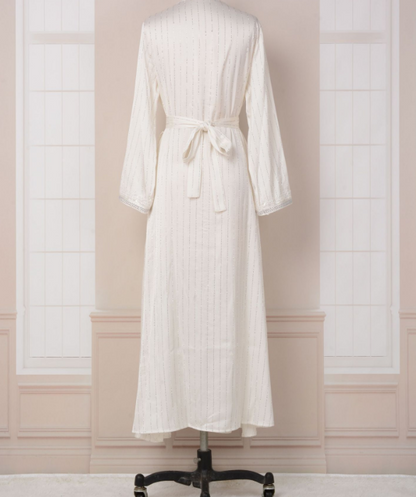 Dubai Style Diamond V-neck Caftan Abaya Dress(Multi Colors)