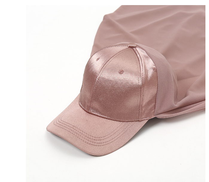 Baseball Cap Chiffon Hijab Scarf Attached(Multi Colors)