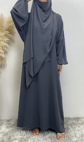 Dubai Style Nida Abaya Dress with Hijab Attached(Multi Colors)