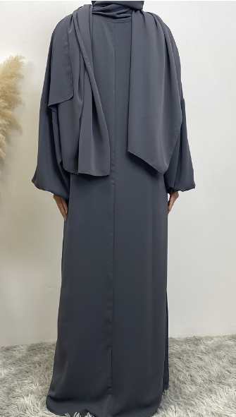 Dubai Style Nida Abaya Dress with Hijab Attached(Multi Colors)
