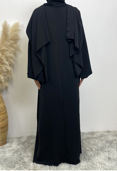Dubai Style Nida Abaya Dress with Hijab Attached(Multi Colors)