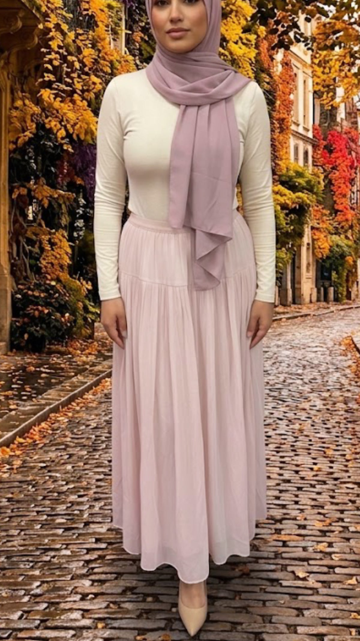 Pink Ballerina Silk Chiffon Skirt