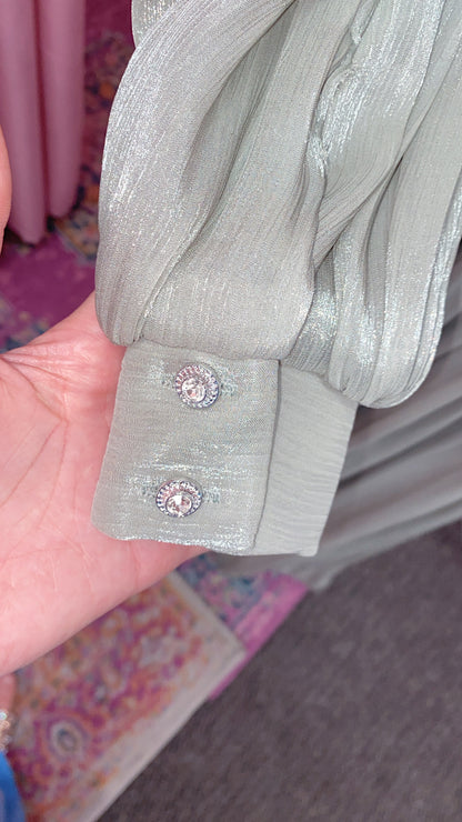 Elegant Turkish Satin Chiffon Gown
