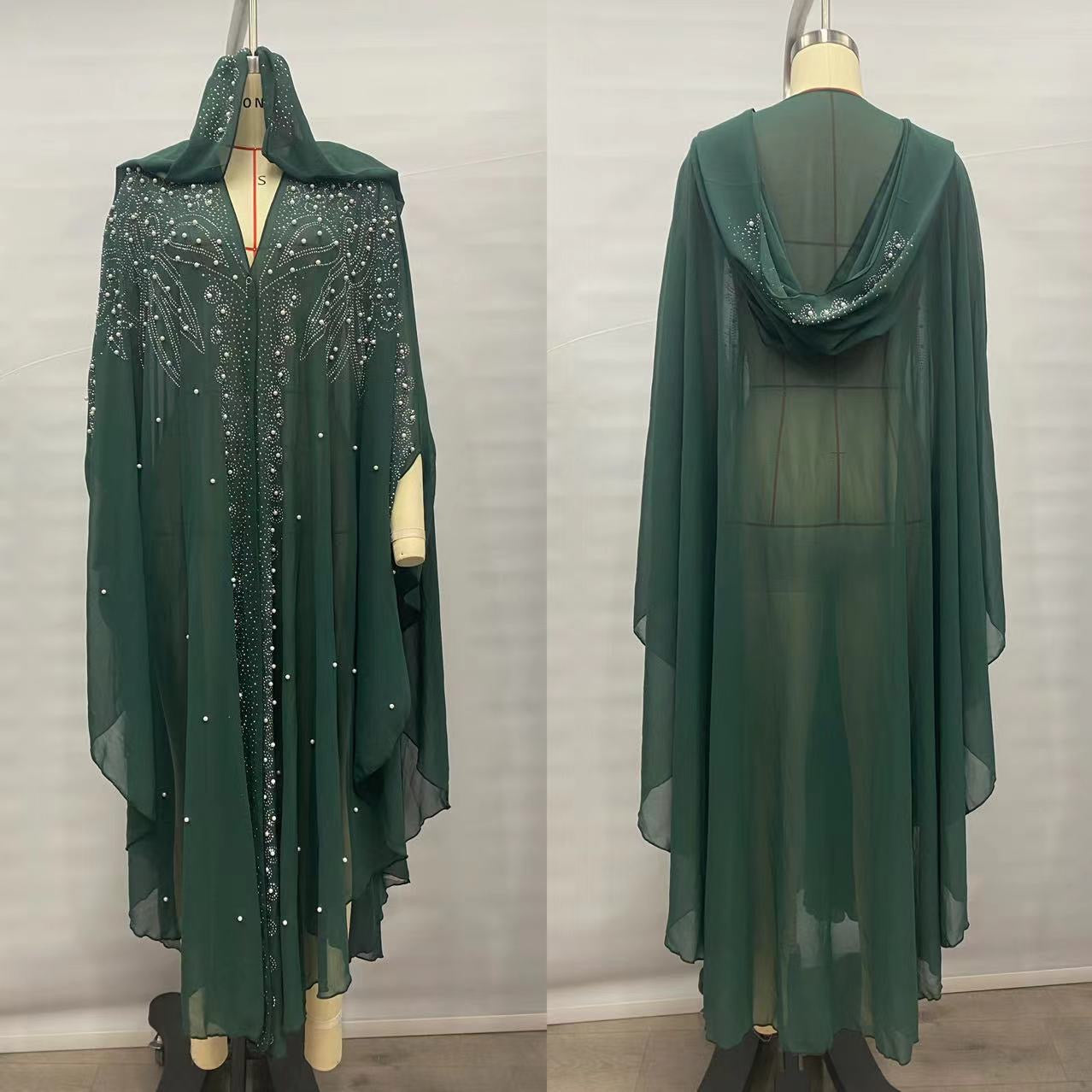 Chiffon Beaded Abaya Cape