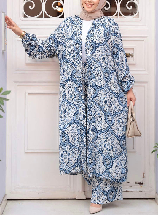 Turkish Damask Print Pant Suit