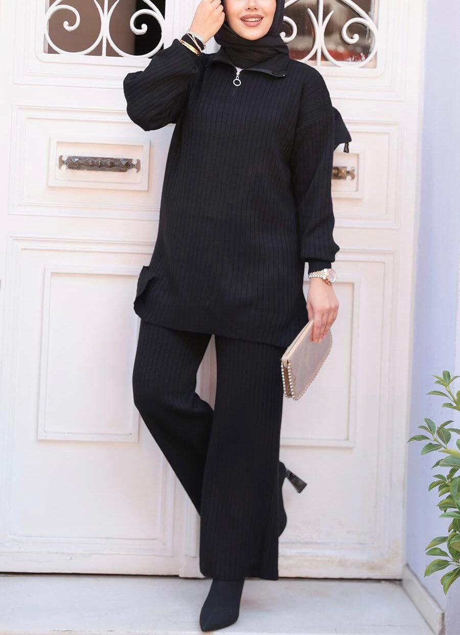 Knit Turkish Style Pleated Co-Ord Set