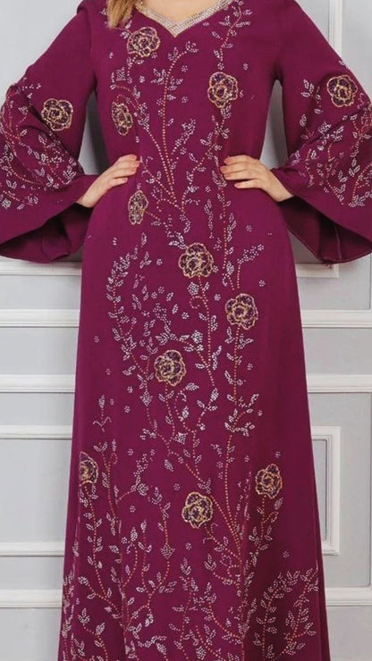 Dubai Style Floral Embellished Dress