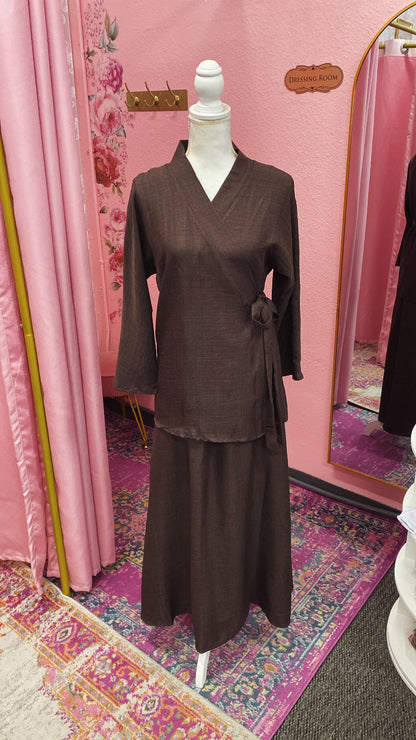 Belted Side Tie Style Skirt Set