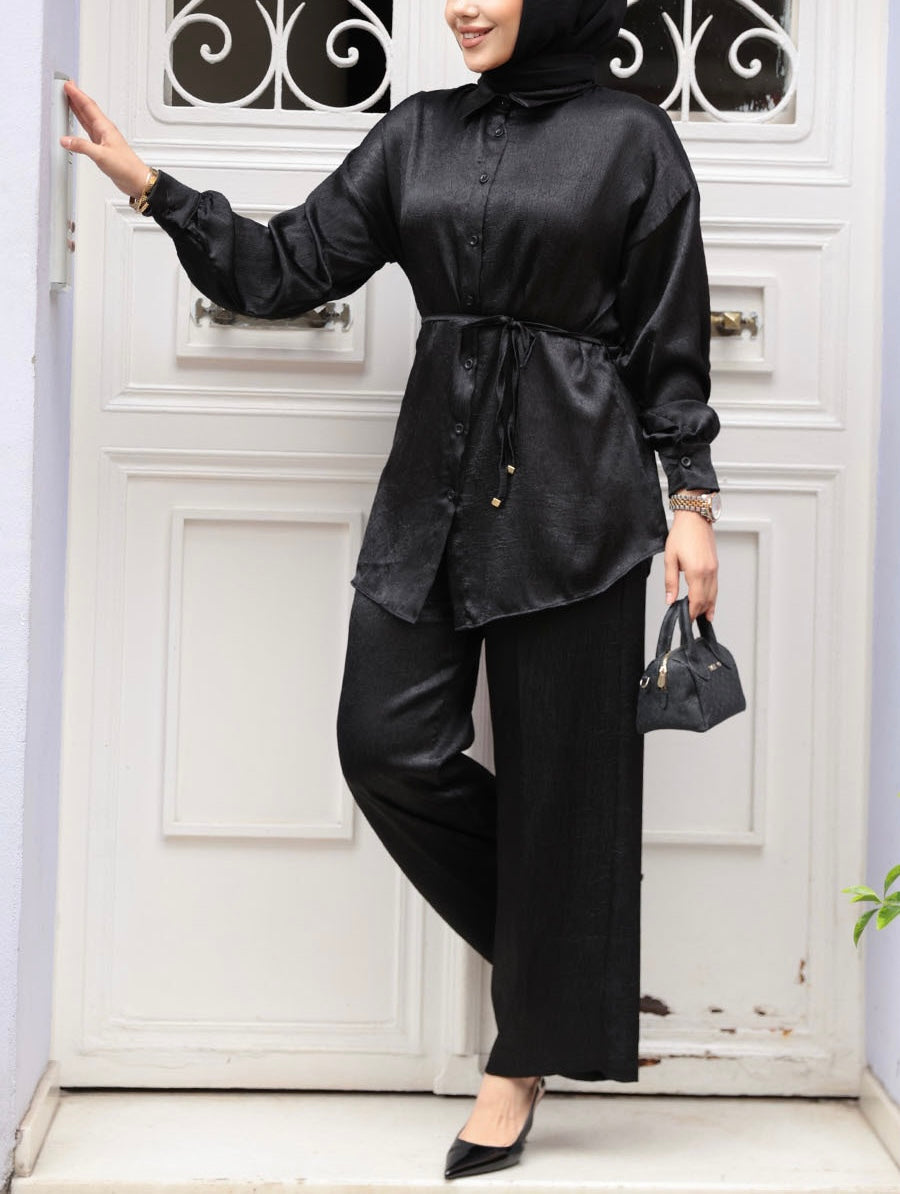 Turkish Satin Pant Suit Set
