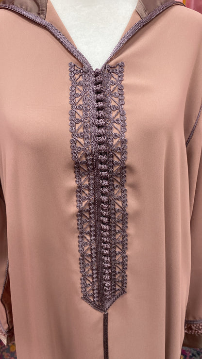 Traditional Moroccan Satin Embroidered Djellaba