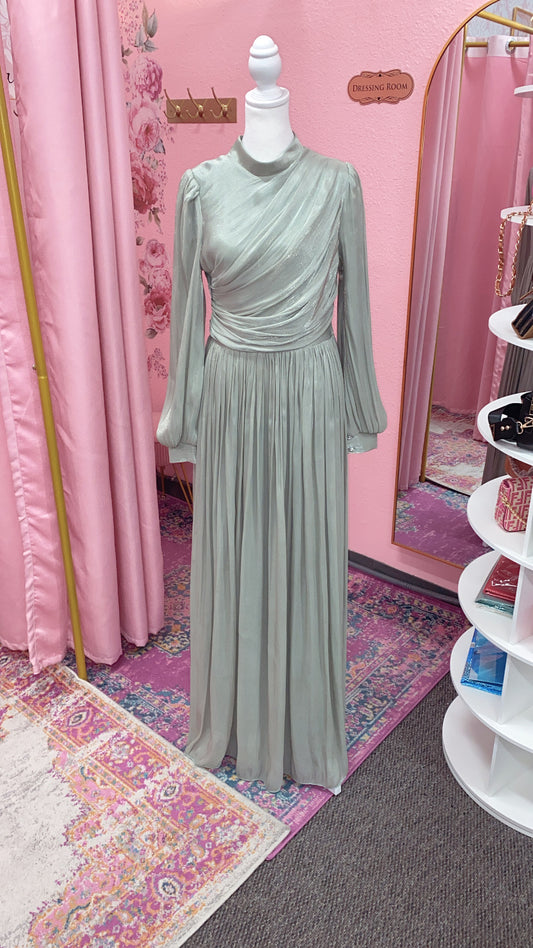 Elegant Turkish Satin Chiffon Gown