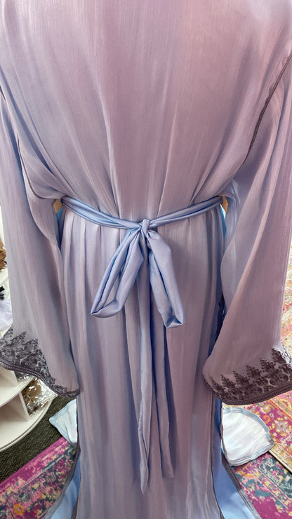 Moroccan Traditional Satin Chiffon Caftan