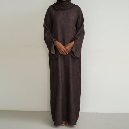 Beautiful Tie Sleeve Abaya Dress