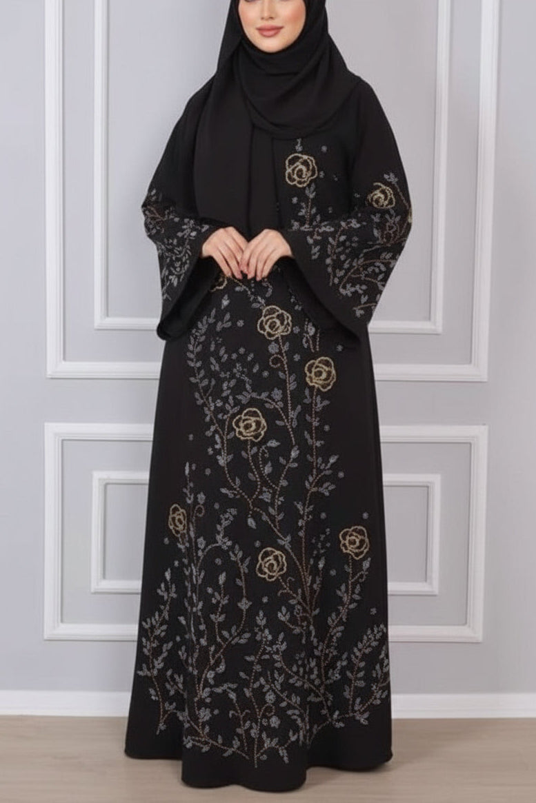 Dubai Style Floral Embellished Dress
