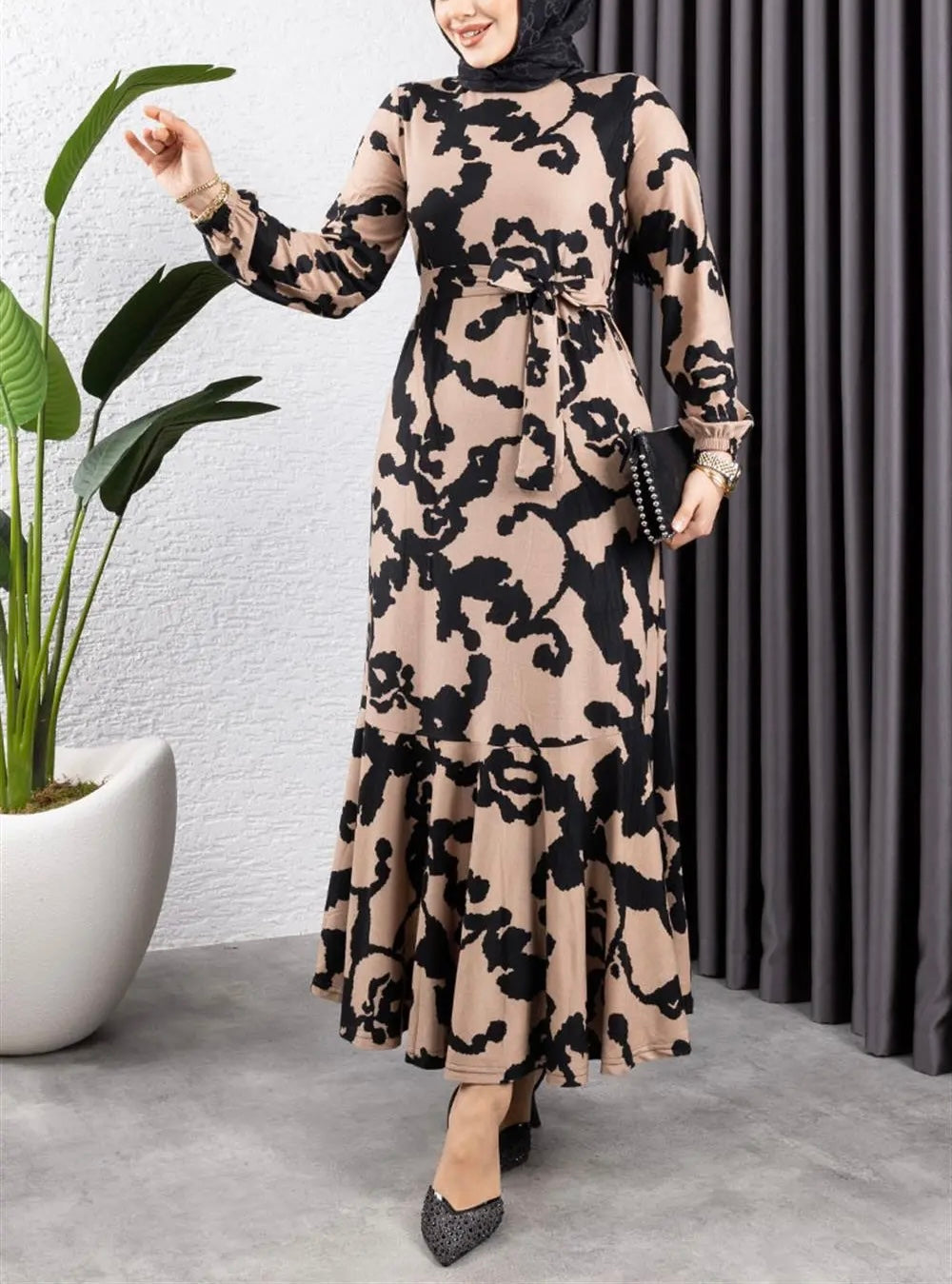 Turkish Buttery Black Faux Suede Dress