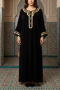 Moroccan Velvet Caftan Black