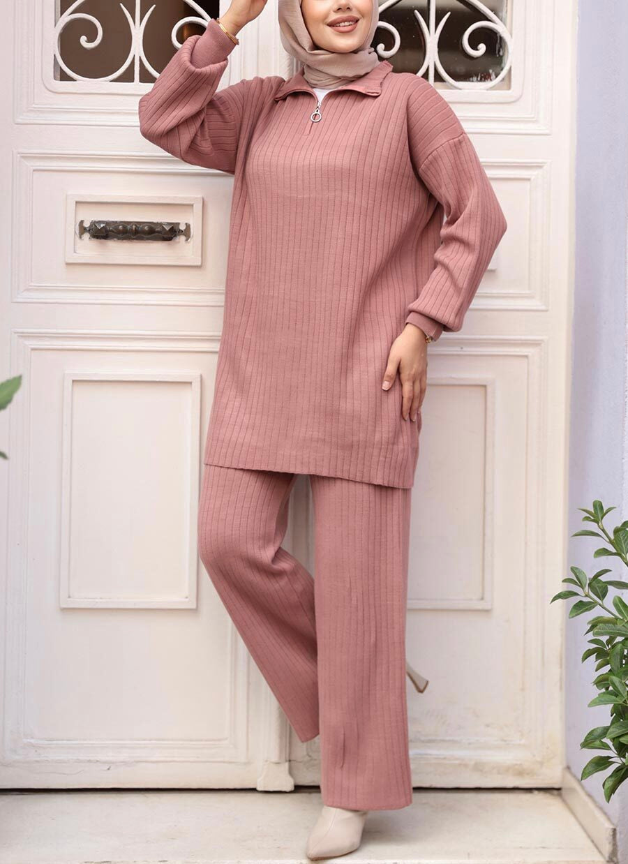 Knit Turkish Style Pleated Co-Ord Set