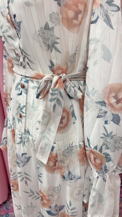 Turkish Style Chiffon Button Down Floral