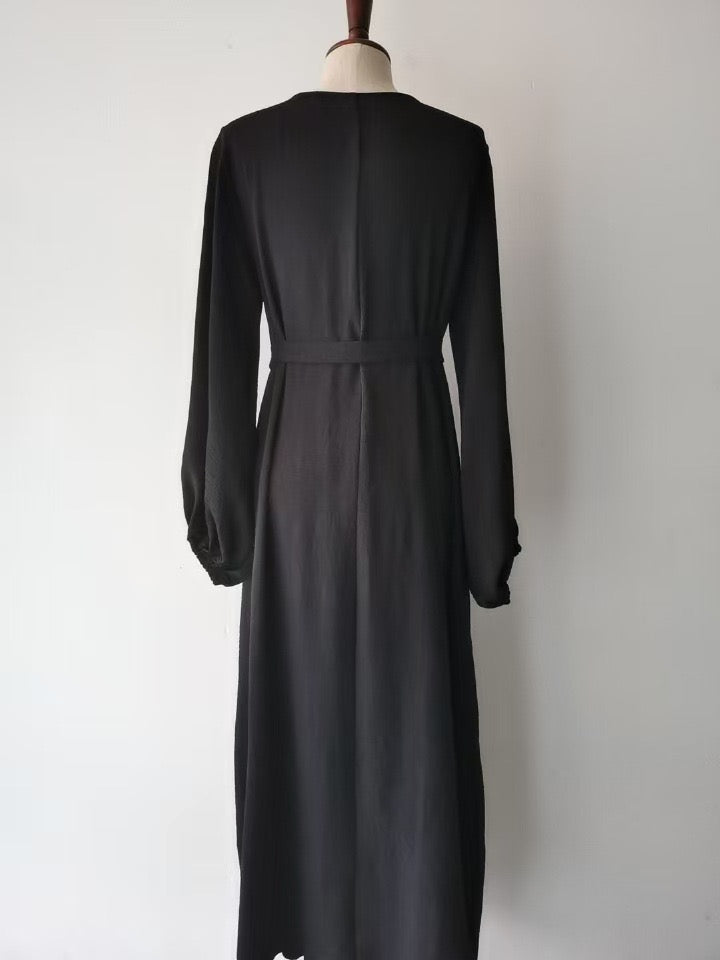 Beautiful Abaya Dress Chest Zipper