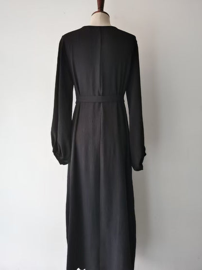 Beautiful Abaya Dress Chest Zipper