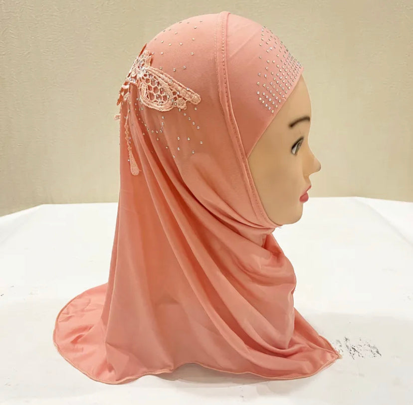 Kids Embellished Hijabs(Multi Colors)
