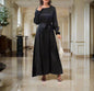Floral Embroidered Satin Abaya Dress(Multi Colors)