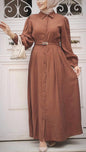 Turkish Style Cotton Fall Brown Dress