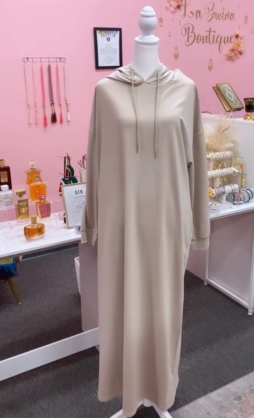 Turkish Style Hoodie Dress Abayas(Multi Colors)