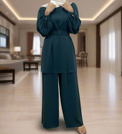 Dubai Style Belted Pant Suit(Multi Colors)