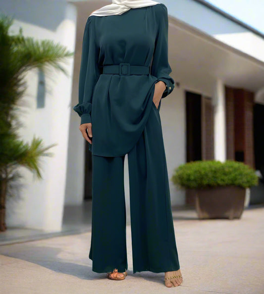 Dubai Style Belted Pant Suit(Multi Colors)