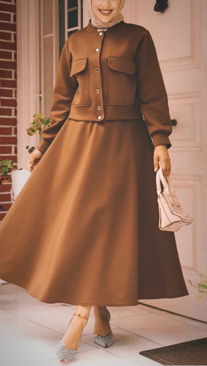 Turkish Style Button Down Skirt Set