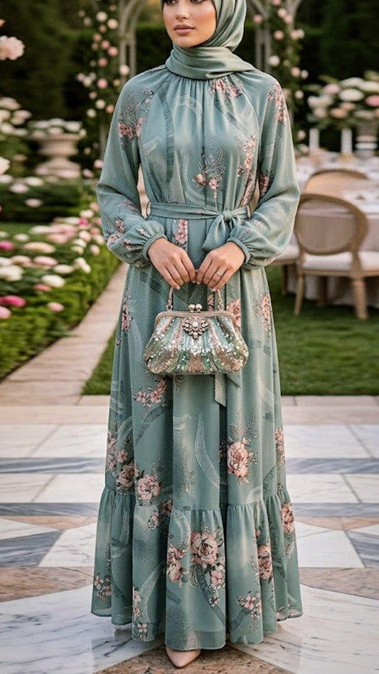Summer Floral Chiffon Dress