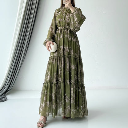 Floral Layered Chiffon Dress